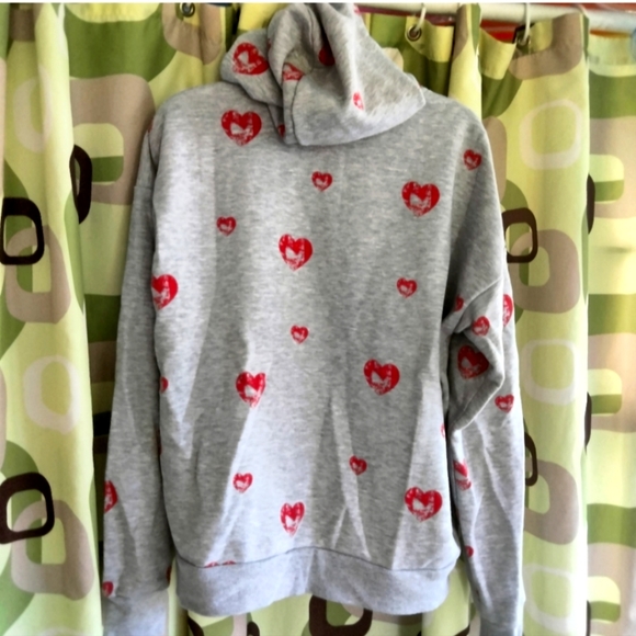 Marled Heart stamped hoodie L NWOT - Picture 7 of 16